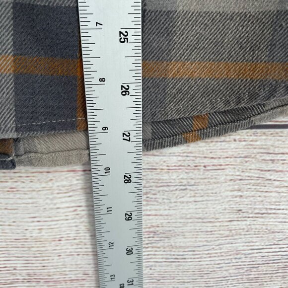 Flag Nor Fail Forever Collection Plaid Flannel Shirt Women's Medium‎ Gray/Tan - Picture 12 of 12